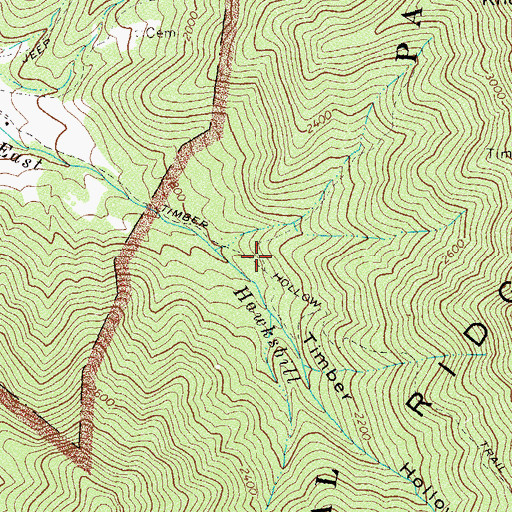Topographic Map of Timber Hollow Trail, VA
