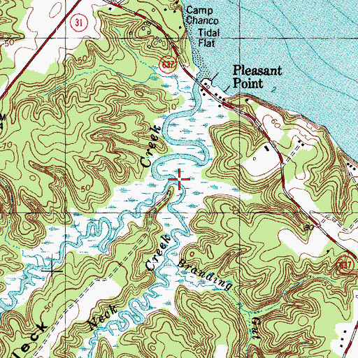 Topographic Map of Timber Neck Creek, VA