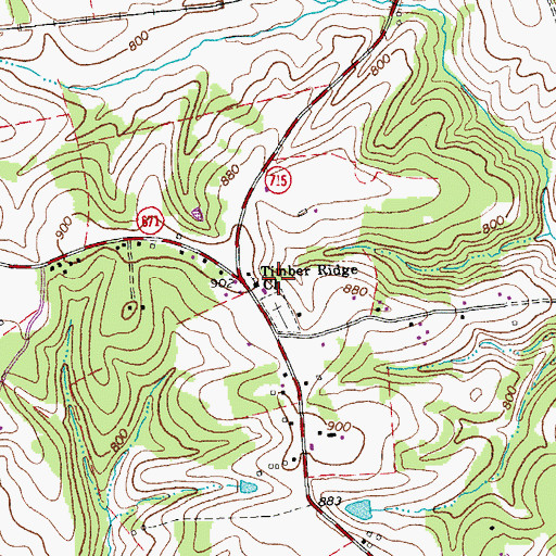 Topographic Map of Timber Ridge Church, VA