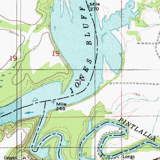 Topographic Map of Graves Bar, AL