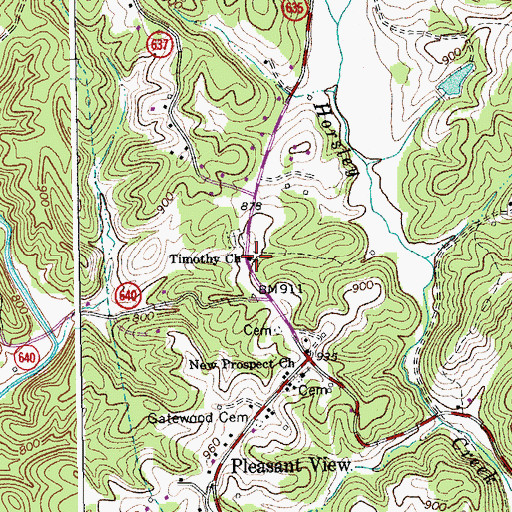 Topographic Map of Timothy Baptist Church, VA