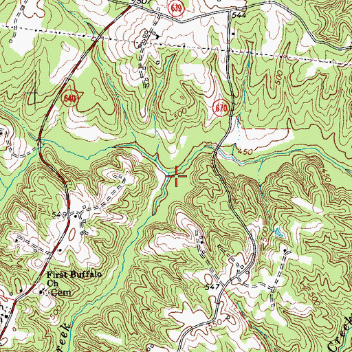 Topographic Map of Tinsley Creek, VA