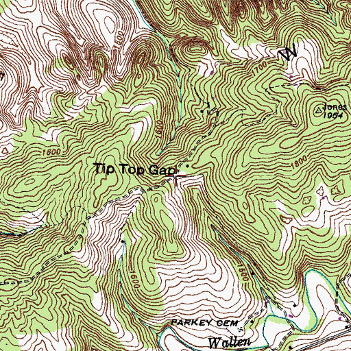 Topographic Map of Tip Top Gap, VA