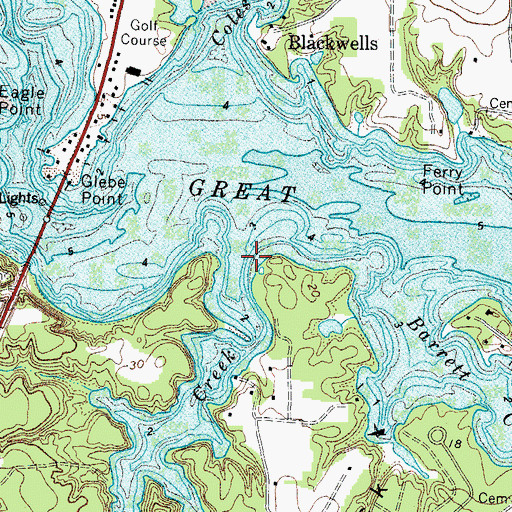 Topographic Map of Tipers Creek, VA