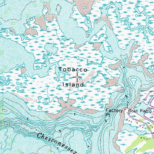 Topographic Map of Tobacco Island, VA