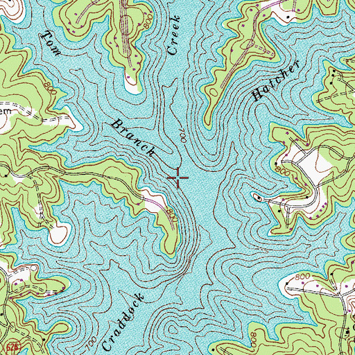 Topographic Map of Tom Branch, VA