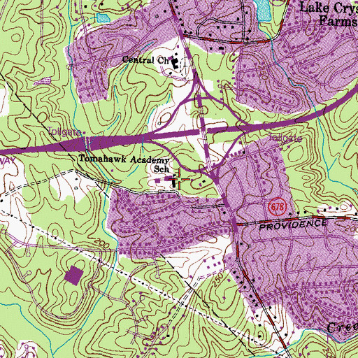Topographic Map of Tomahawk Academy School, VA