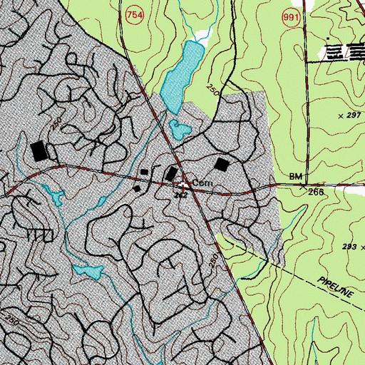 Topographic Map of Tomahawk Cemetery, VA
