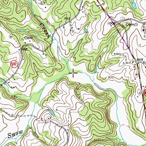 Topographic Map of Toms Creek, VA