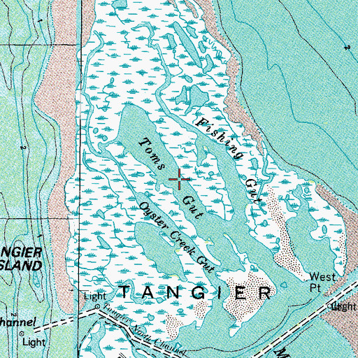 Topographic Map of Toms Gut, VA
