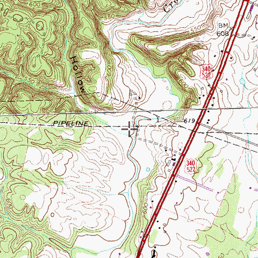 Topographic Map of Toney Hollow, VA