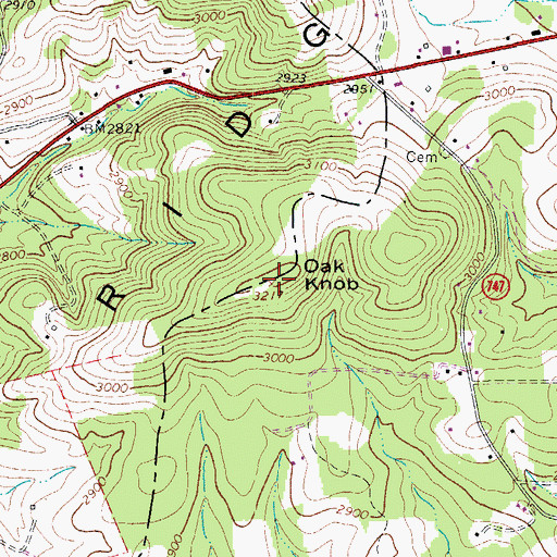 Topographic Map of Tory Creek Church, VA