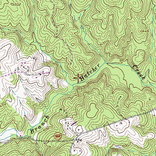 Topographic Map of Tower Branch, VA