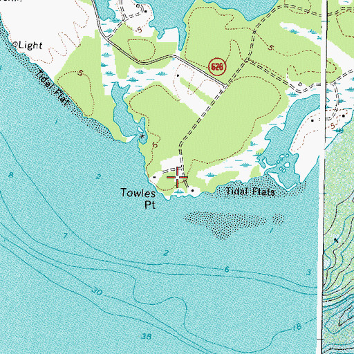 Topographic Map of Towles Point, VA