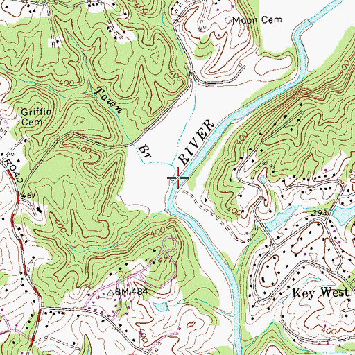 Topographic Map of Town Branch, VA