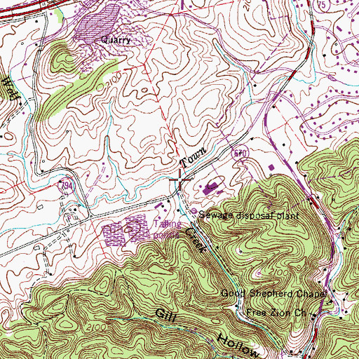 Topographic Map of Town Creek, VA