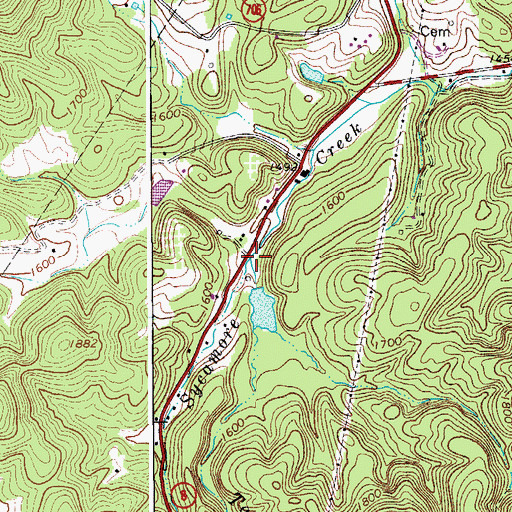 Topographic Map of Townley Creek, VA