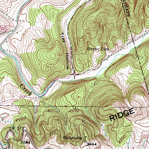 Topographic Map of Tray Hollow, VA