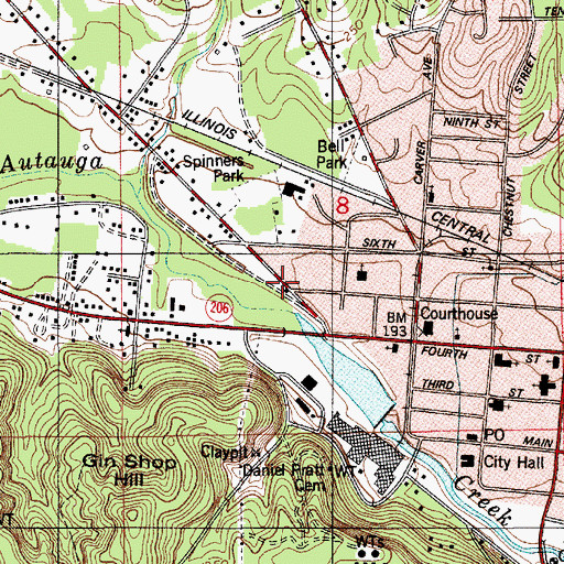 Topographic Map of Kingston Methodist Protestant Church, AL