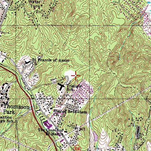 Topographic Map of Triangle Elementary School, VA