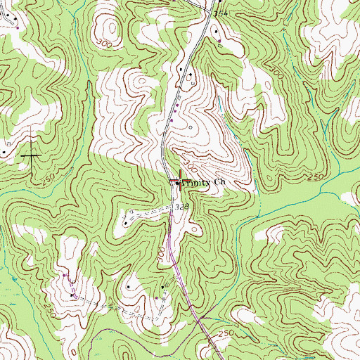 Topographic Map of Trinity Church, VA