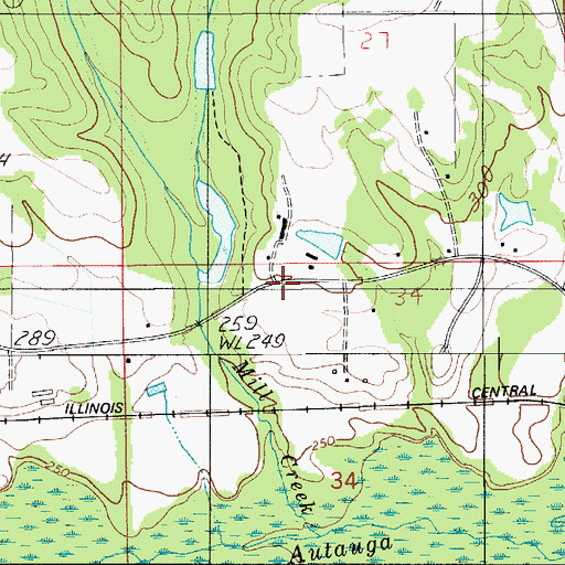 Topographic Map of Lucas Cemetery, AL