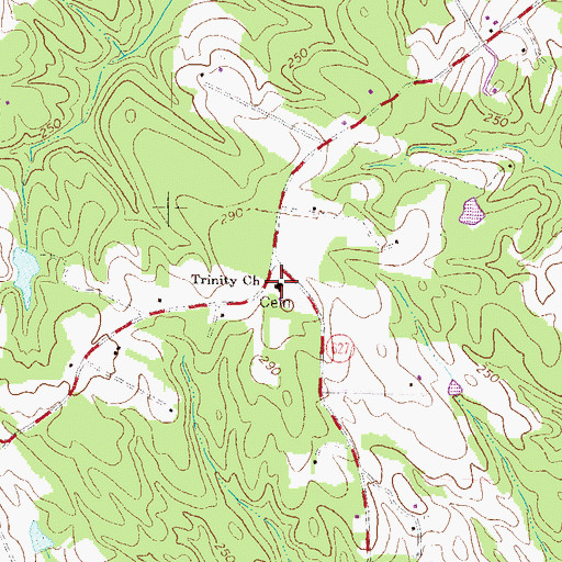 Topographic Map of Trinity Church, VA