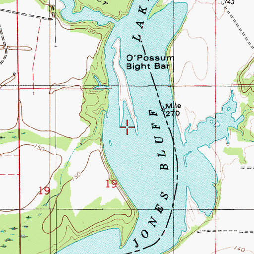 Topographic Map of Manack Bar, AL