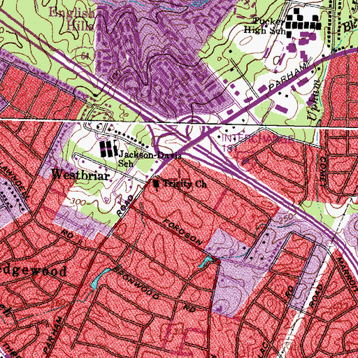 Topographic Map of Trinity Church, VA
