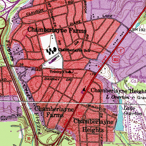 Topographic Map of Trinity Church, VA