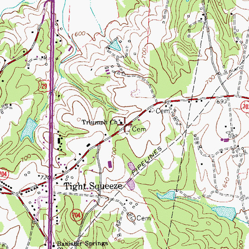 Topographic Map of Triumph Church, VA