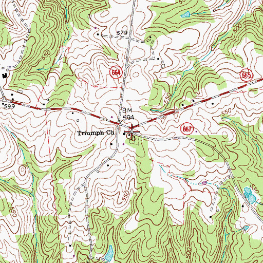 Topographic Map of Triumph Church, VA