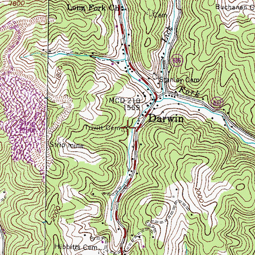 Topographic Map of Trivitt Cemetery, VA