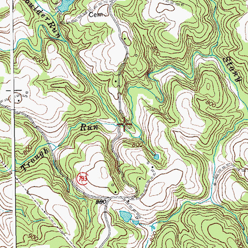 Topographic Map of Trough Run, VA
