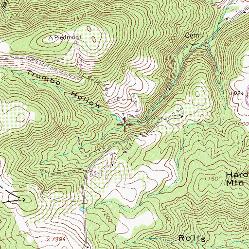 Topographic Map of Trumbo Hollow, VA