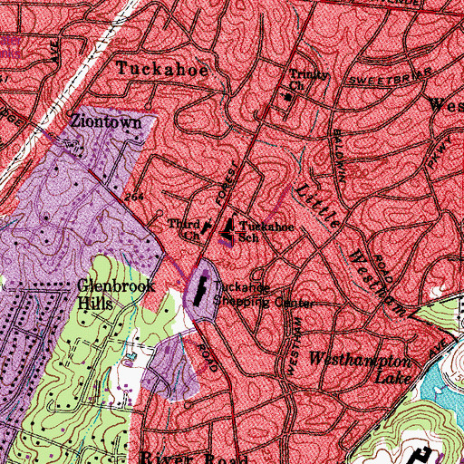 Topographic Map of Tuckahoe Elementary School, VA
