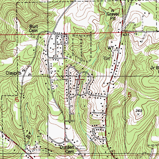 Topographic Map of Melmar, AL