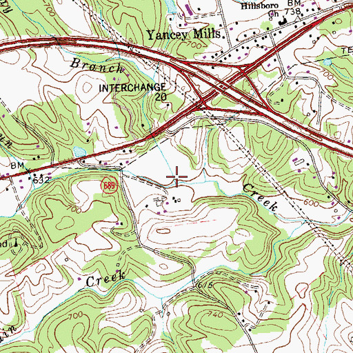 Topographic Map of Tuckedaway Branch, VA