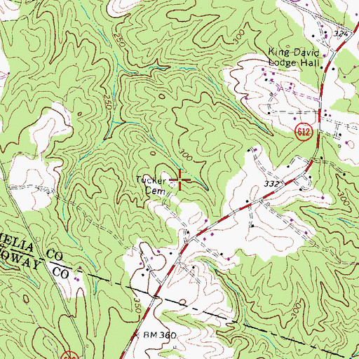 Topographic Map of Tucker Cemetery, VA