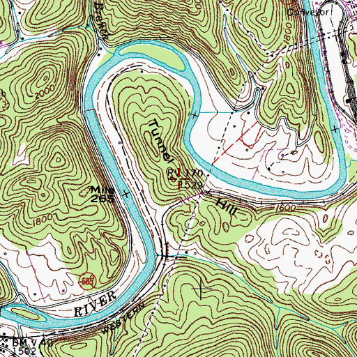 Topographic Map of Tunnel Hill, VA