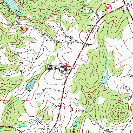 Topographic Map of Tunstall High School, VA