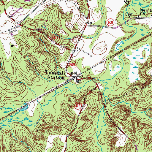 Topographic Map of Tunstall Station, VA