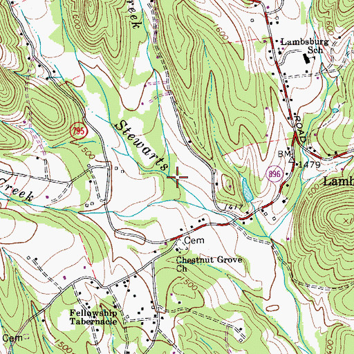 Topographic Map of Turkey Creek, VA