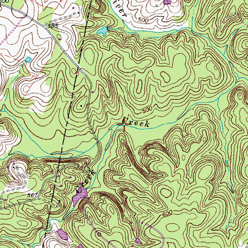 Topographic Map of Turkey Egg Creek, VA
