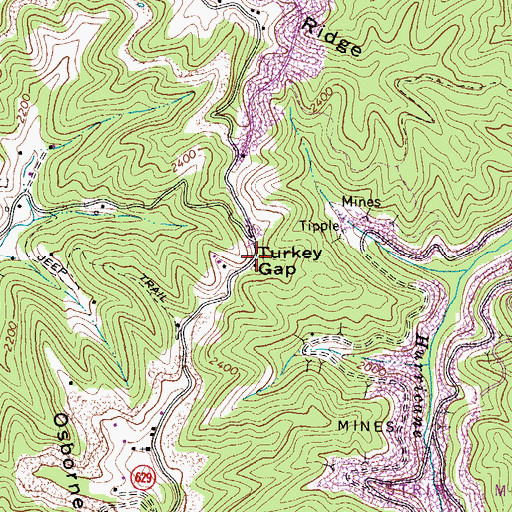 Topographic Map of Turkey Gap, VA