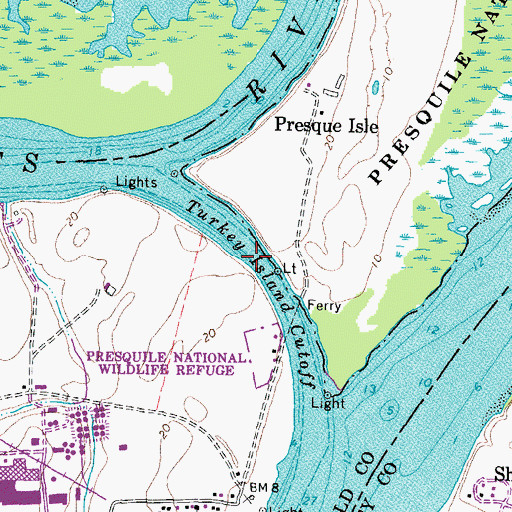 Topographic Map of Turkey Island Cutoff, VA