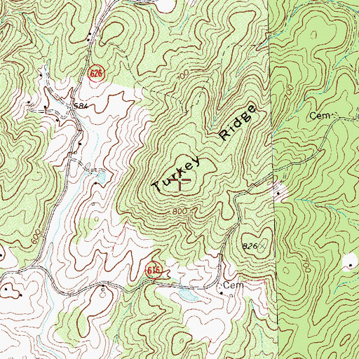 Topographic Map of Turkey Ridge, VA