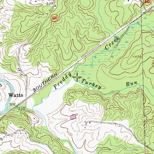 Topographic Map of Turkey Run, VA