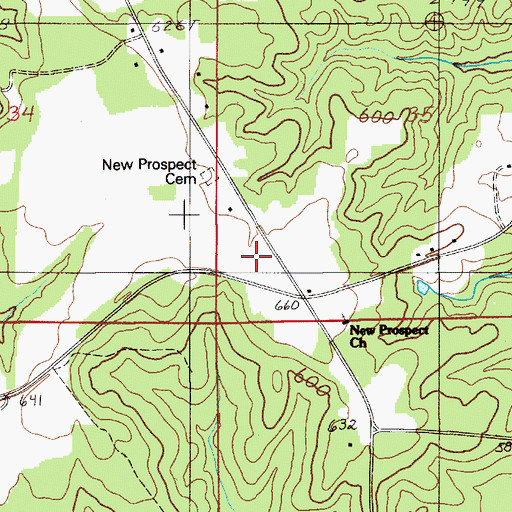 Topographic Map of New Prospect, AL