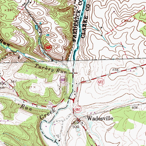Topographic Map of Turkey Run, VA